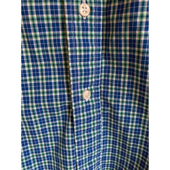 Ralph Lauren Mens Classic Fit Blue & Green Plaid Button-Down Shirt XXL - Picture 8 of 10